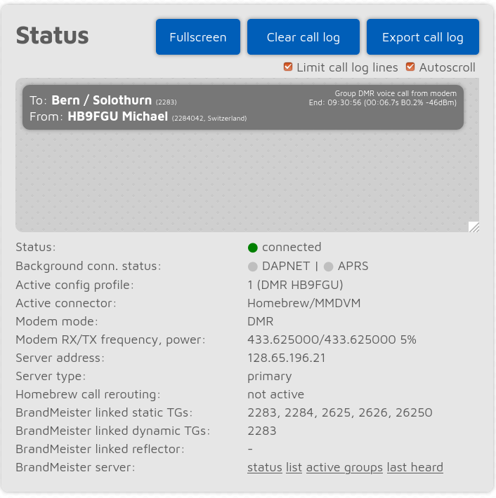 Status des openSPOT3 Status des openSPOT3